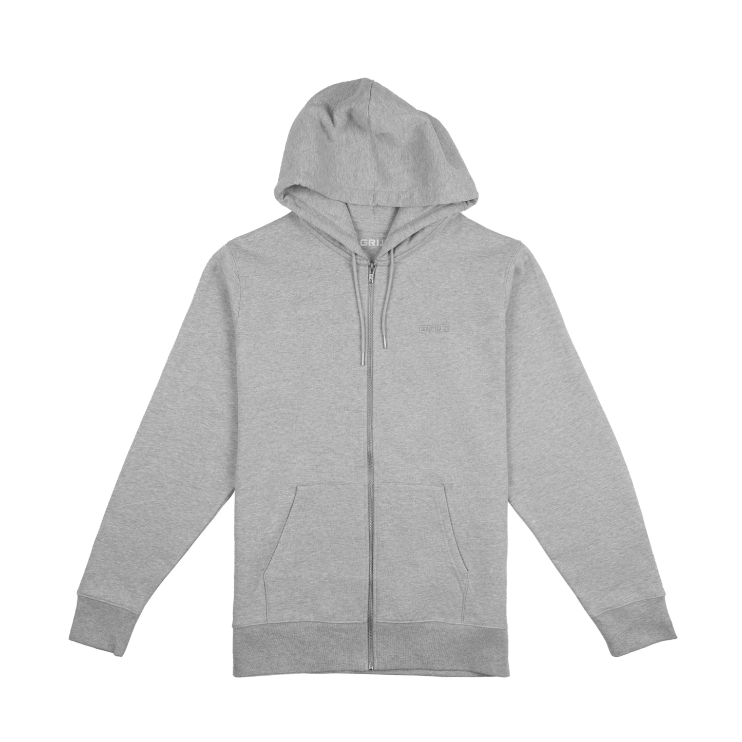 Organic Zip Hoodie Men | Heather Grey